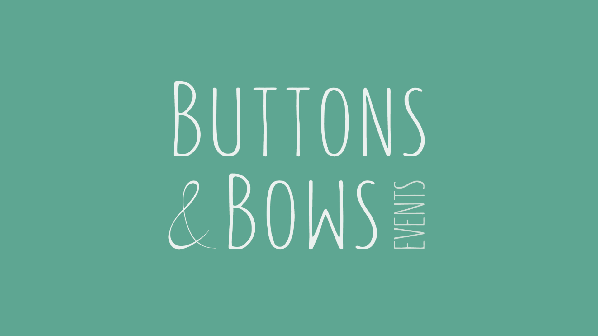 Buttons & Bows Events logo on turquoise background